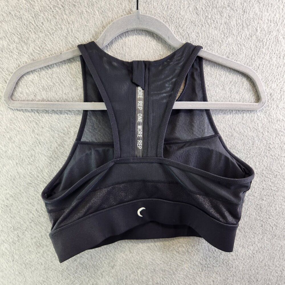 Zyia Active Sports Bran Womens M Black Floral All Star Zip Racerback Mesh